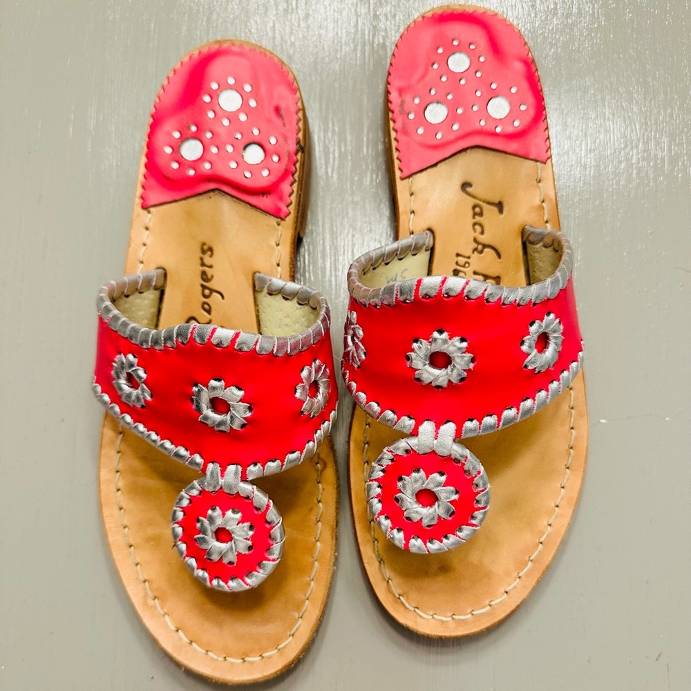 Jack Rogers Hot Pink Leather Sandals